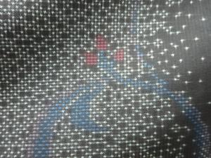 アンティーク　花唐草模様織出し本場泥大島紬着物（5マルキ）